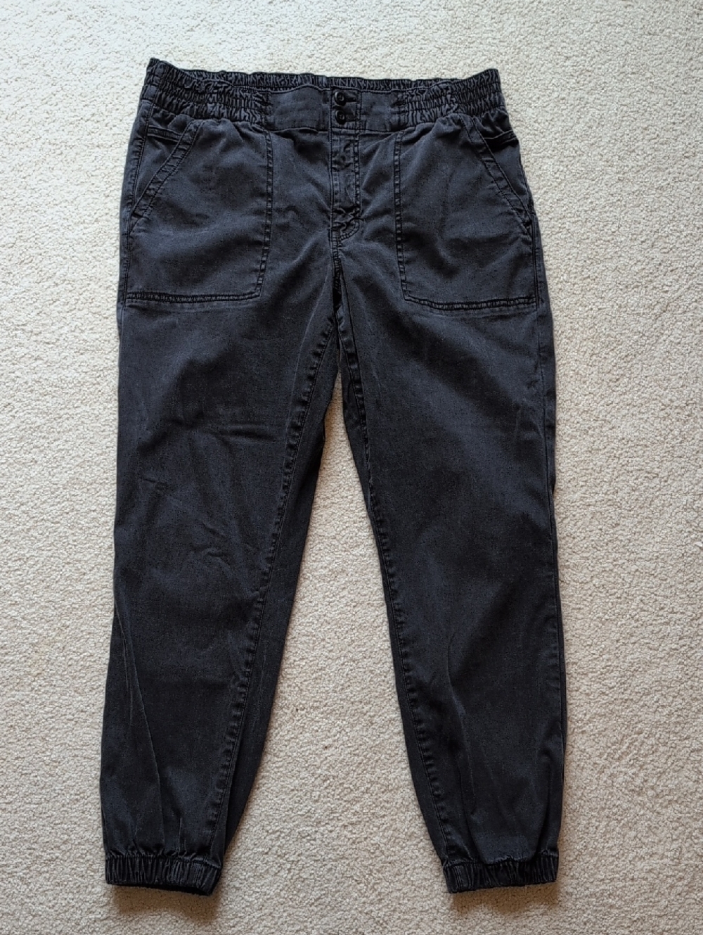 American Eagle Outfitters Black Elastic Waist Jogger Jeans